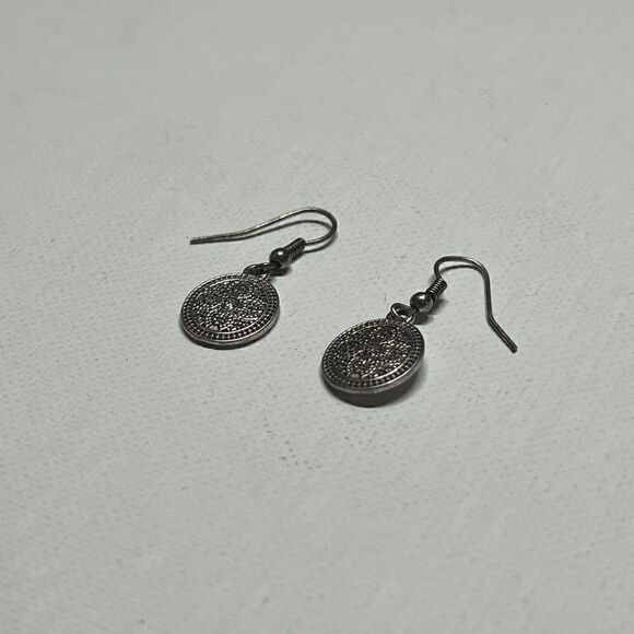 Retro Silver-tone Marcasite Drop Earrings - Picture 2 of 5